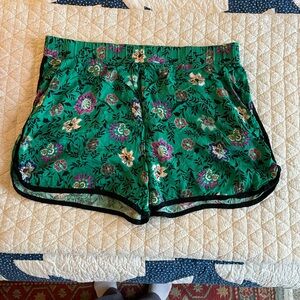 Knox Rose Green Floral Boxer Shorts w/ Piping